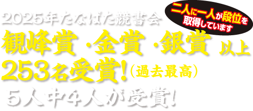 〈2023年たなばた競書会〉観峰賞・金賞・銀賞以上251名受賞!